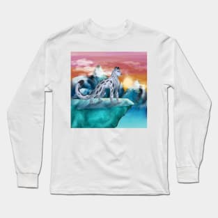 Snow Leopard In The Sunset Long Sleeve T-Shirt